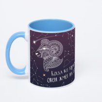 Синяя кружка с фотопечатью