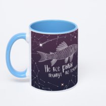 Синяя кружка с фотопечатью