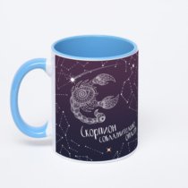 Синяя кружка с фотопечатью