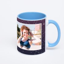 Синяя кружка с фотопечатью
