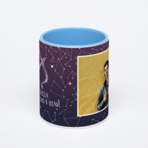 Синяя кружка с фотопечатью