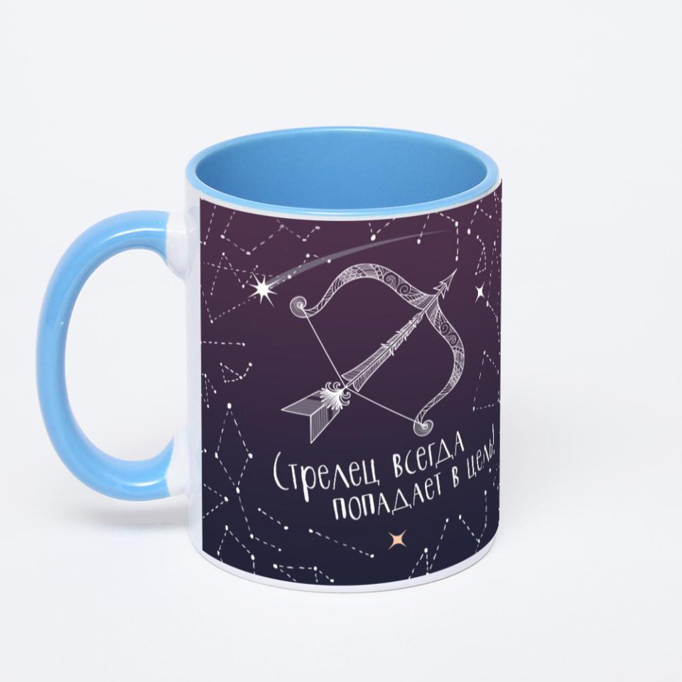 Синяя кружка с фотопечатью