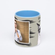 Синяя кружка с фотопечатью