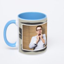 Синяя кружка с фотопечатью