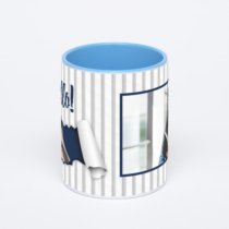 Синяя кружка с фотопечатью