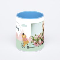 Синяя кружка с фотопечатью