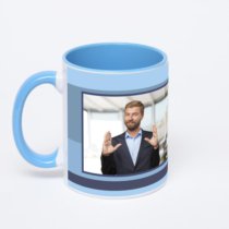 Синяя кружка с фотопечатью