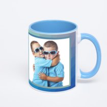 Синяя кружка с фотопечатью