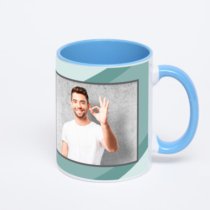 Синяя кружка с фотопечатью