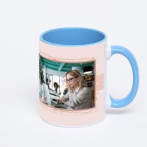 Синяя кружка с фотопечатью