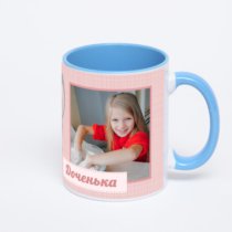 Синяя кружка с фотопечатью