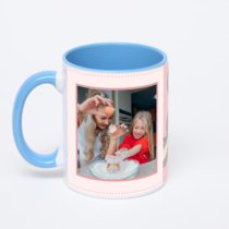 Синяя кружка с фотопечатью