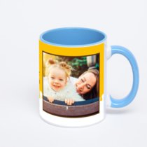 Синяя кружка с фотопечатью