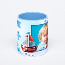 Синяя кружка с фотопечатью