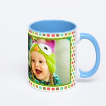 Синяя кружка с фотопечатью