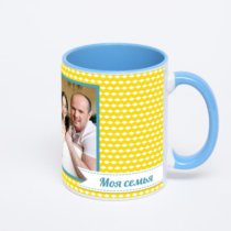 Синяя кружка с фотопечатью