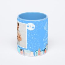 Синяя кружка с фотопечатью