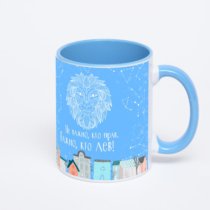 Синяя кружка с фотопечатью