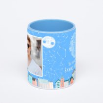Синяя кружка с фотопечатью