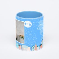 Синяя кружка с фотопечатью