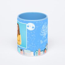 Синяя кружка с фотопечатью