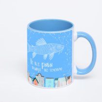 Синяя кружка с фотопечатью