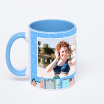 Синяя кружка с фотопечатью