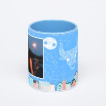 Синяя кружка с фотопечатью