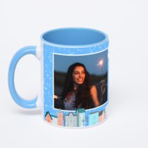 Синяя кружка с фотопечатью