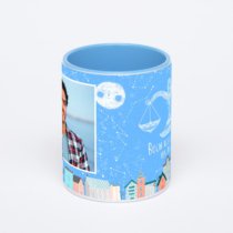 Синяя кружка с фотопечатью