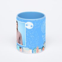 Синяя кружка с фотопечатью