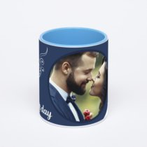 Синяя кружка с фотопечатью
