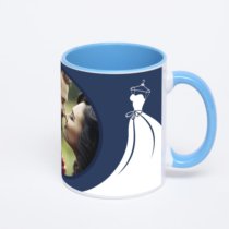 Синяя кружка с фотопечатью