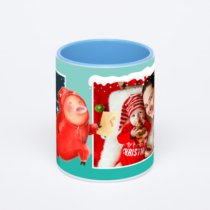 Синяя кружка с фотопечатью