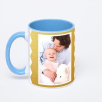 Синяя кружка с фотопечатью