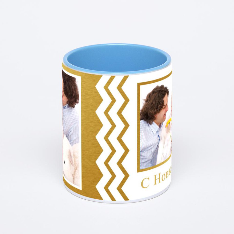 Синяя кружка с фотопечатью