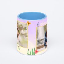 Синяя кружка с фотопечатью