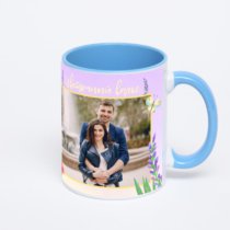 Синяя кружка с фотопечатью