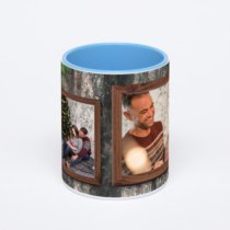 Синяя кружка с фотопечатью