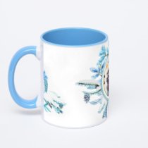 Синяя кружка с фотопечатью