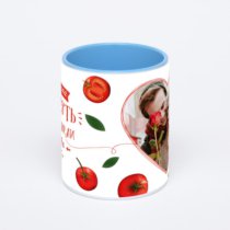 Синяя кружка с фотопечатью