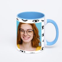 Синяя кружка с фотопечатью