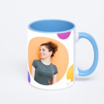 Синяя кружка с фотопечатью