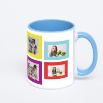 Синяя кружка с фотопечатью