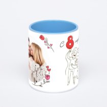 Синяя кружка с фотопечатью