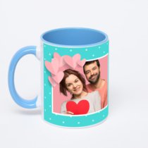 Синяя кружка с фотопечатью