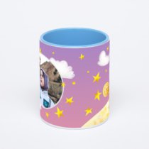 Синяя кружка с фотопечатью