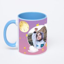 Синяя кружка с фотопечатью