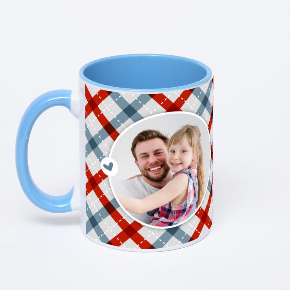 Синяя кружка с фотопечатью