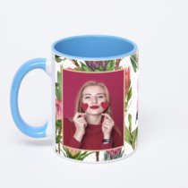 Синяя кружка с фотопечатью